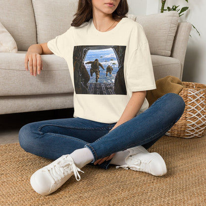 Parachute Jump Soldiers T-Shirt — Military Airborne Jump Photo Tee
