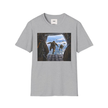 Parachute Jump Soldiers T-Shirt — Military Airborne Jump Photo Tee