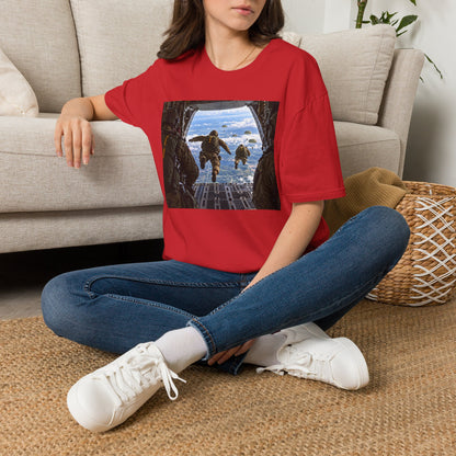 Parachute Jump Soldiers T-Shirt — Military Airborne Jump Photo Tee