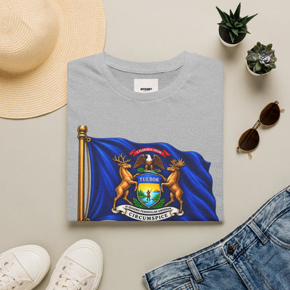Michigan State Flag T-Shirt — Vintage State Seal Tee (TUEBOR)