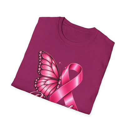Pink Ribbon Butterfly Breast Cancer Awareness T-Shirt | Support Ribbon Tee