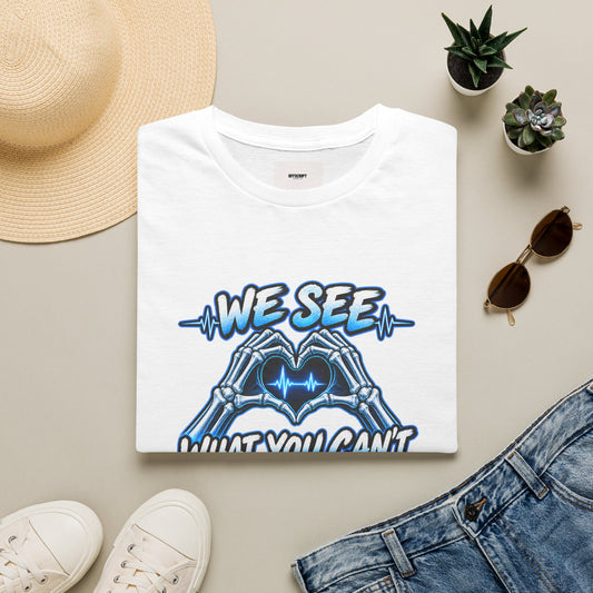 T-Shirt — “We See What You Can’t” Cardiac Tech Heartbeat Design