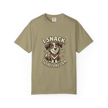I Snack Therefore I Am Dog T-Shirt