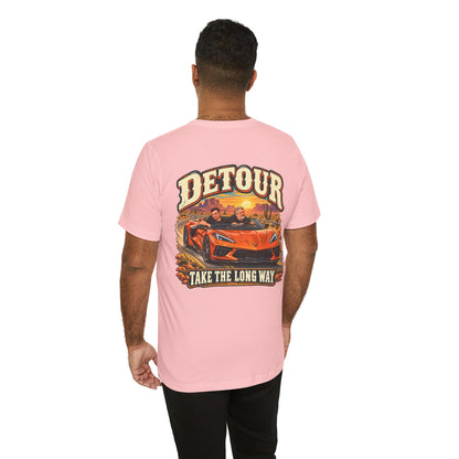 Detour Graphic Tee — 'Detour: Take the Long Way' Vintage Road Trip T‑Shirt