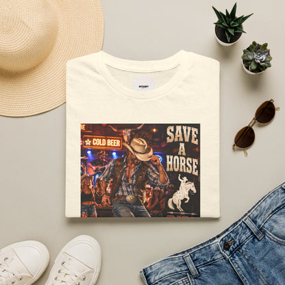 Save a Horse Ride a Cowboy T-Shirt — Country Western Cowboy Graphic Tee
