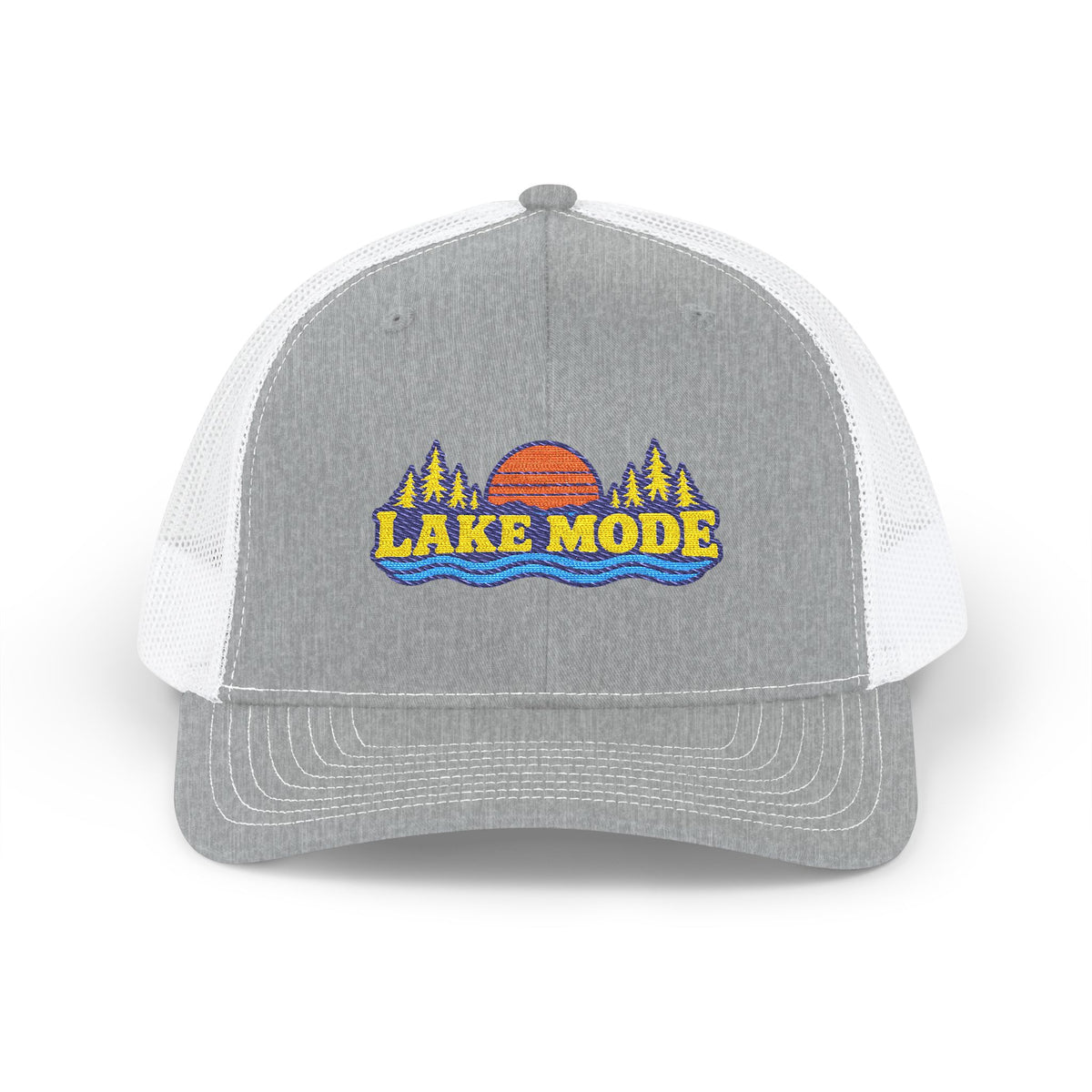 Lake Mode Trucker Hat — Embroidered Sunset Snapback Cap