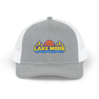 Lake Mode Trucker Hat — Embroidered Sunset Snapback Cap