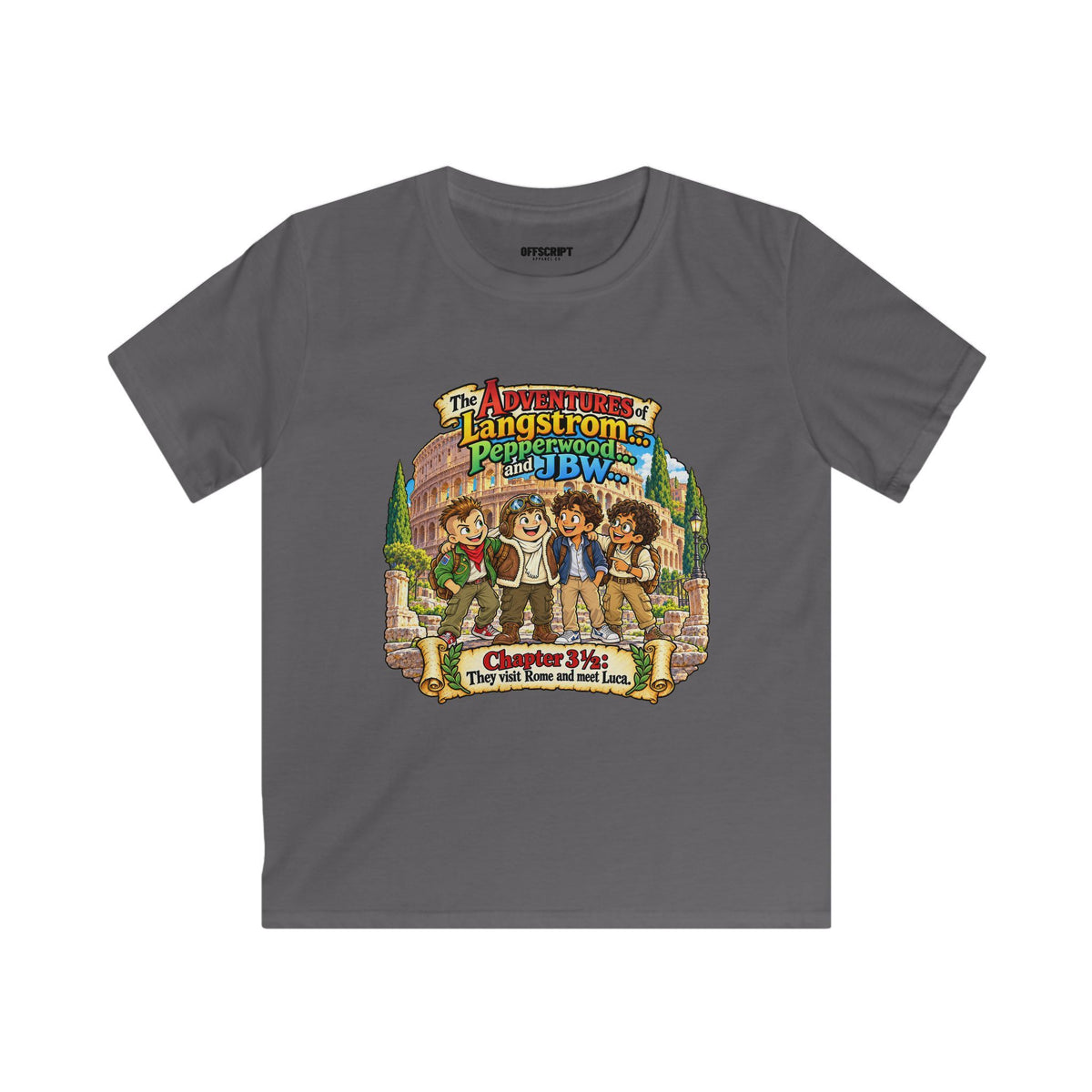 Kids Tee — 'The Adventures of Langstrom & Pepperwood' Illustrated Storybook Design