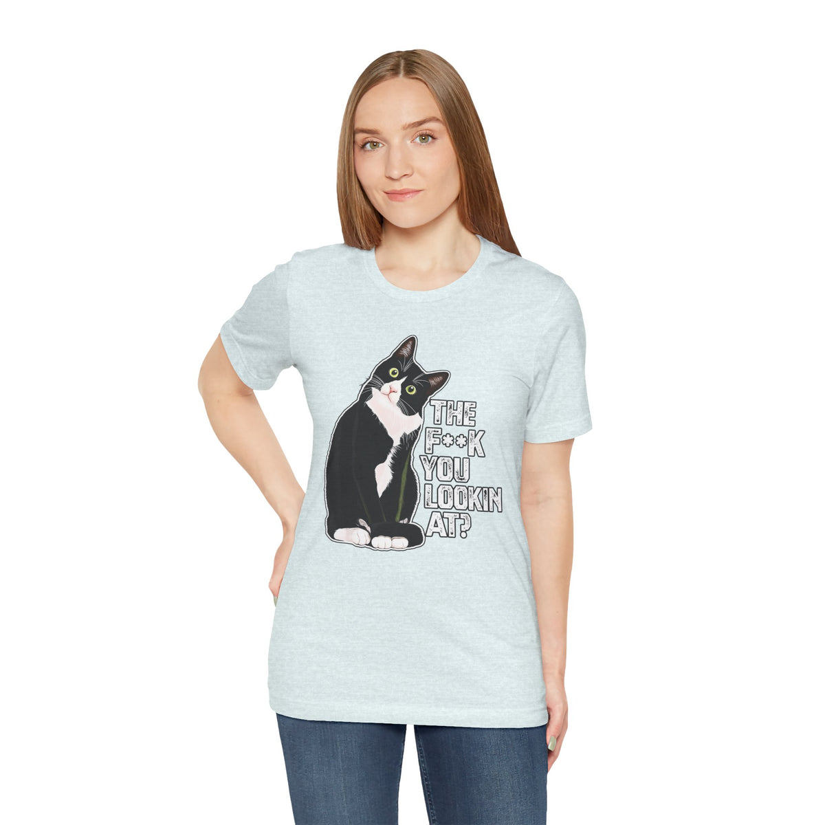 Tuxedo Cat Tee — "The F*ck You Lookin' At?" Graphic Shirt