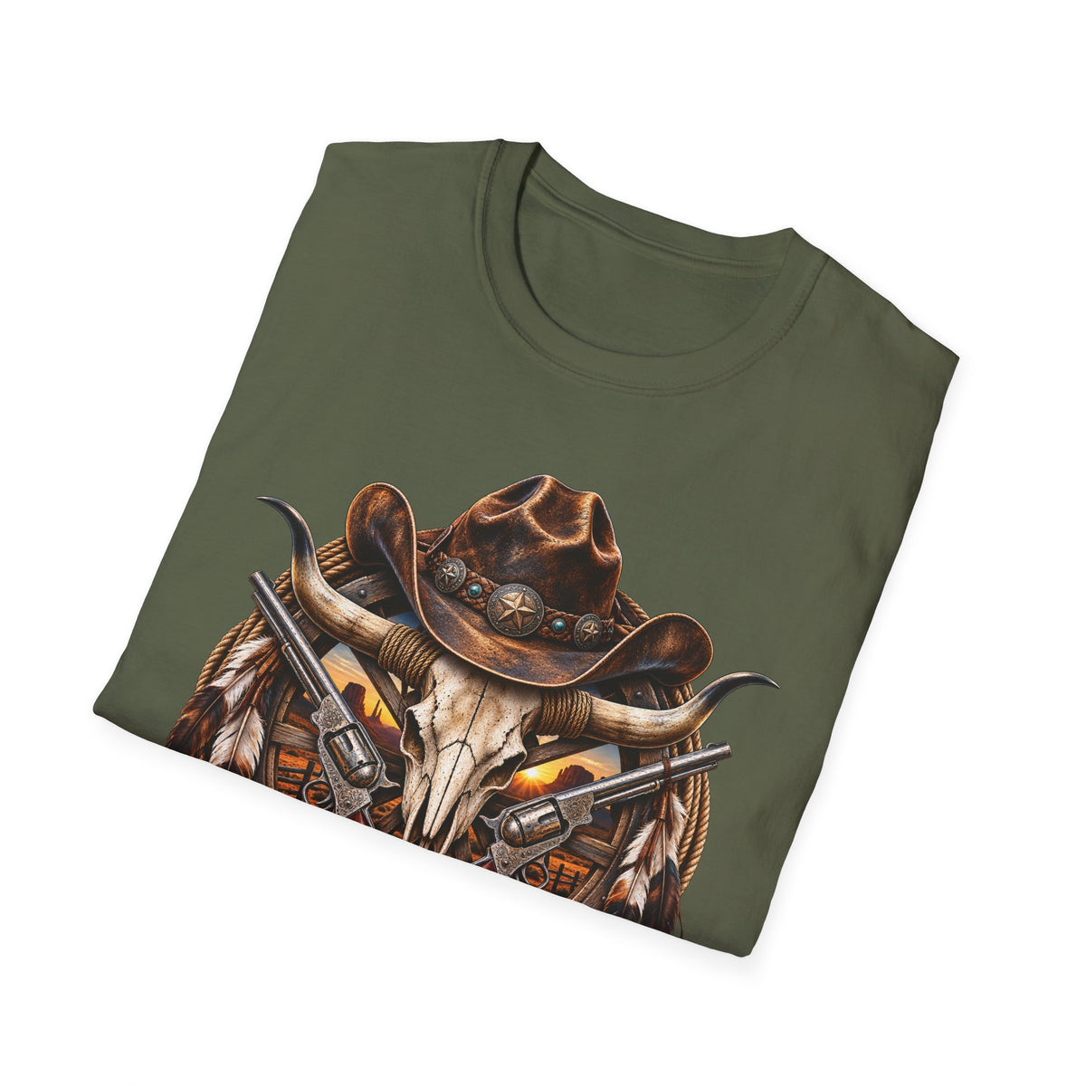 Cowboy Skull T-Shirt — Western Gunslinger Graphic Tee
