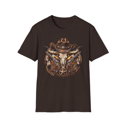 Cowboy Skull T-Shirt — Western Gunslinger Graphic Tee
