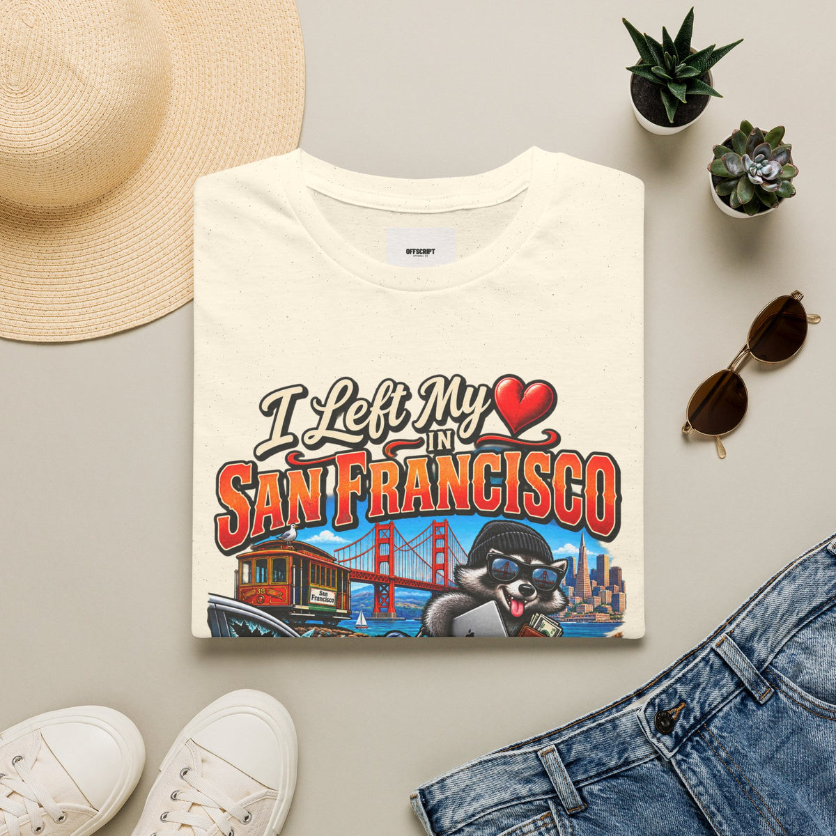 “I Left My Heart in San Francisco” T-Shirt — Vintage Golden Gate Cityscape Tee