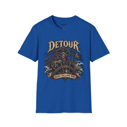 Detour Skull T-Shirt — "Take the Long Way" Vintage Biker Graphic Tee