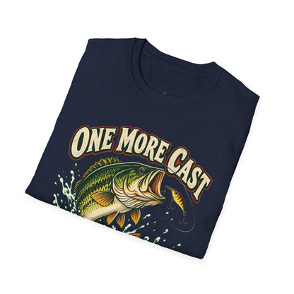 Fishing T-Shirt — "One More Cast" Bass Graphic Tee
