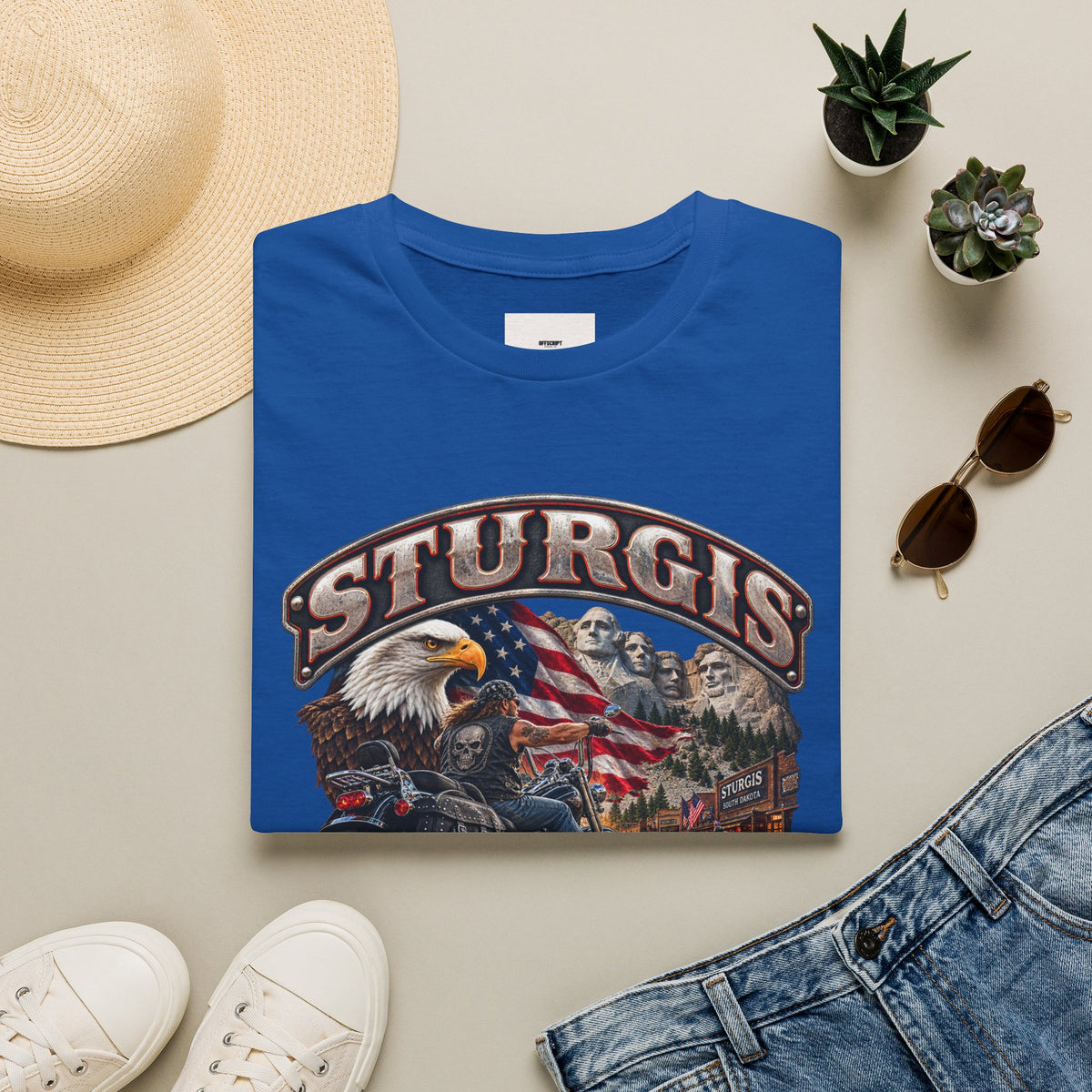 Sturgis Bike Week T-Shirt — American Eagle & Mount Rushmore Motorcycle Tee