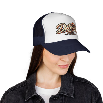 Detour Trucker Hat — Vintage Road Trip Mesh Cap