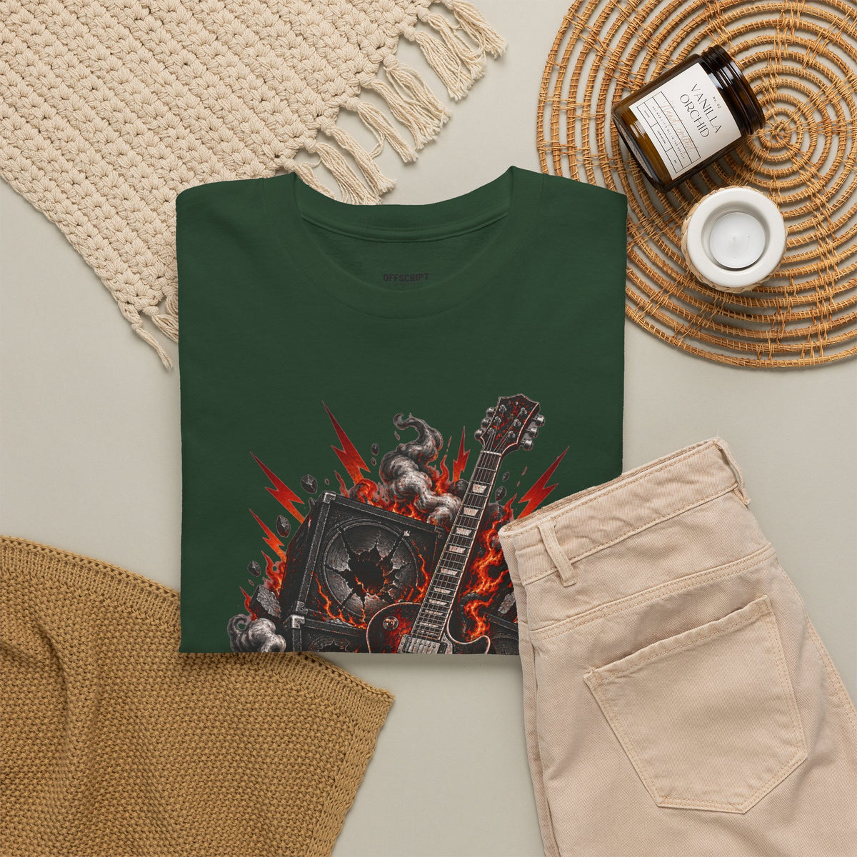 Electric Skull Guitar T‑Shirt — Rock & Metal Graphic Tee for Musicians and Fans
