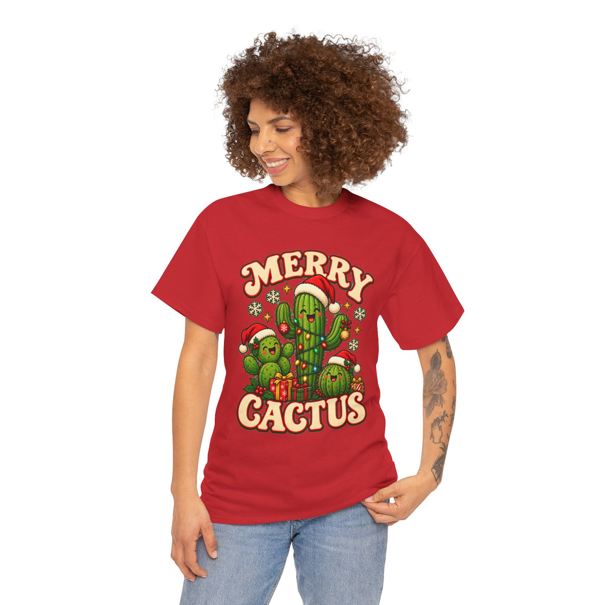 Merry Cactus Christmas Tee — Festive Holiday Cactus Shirt