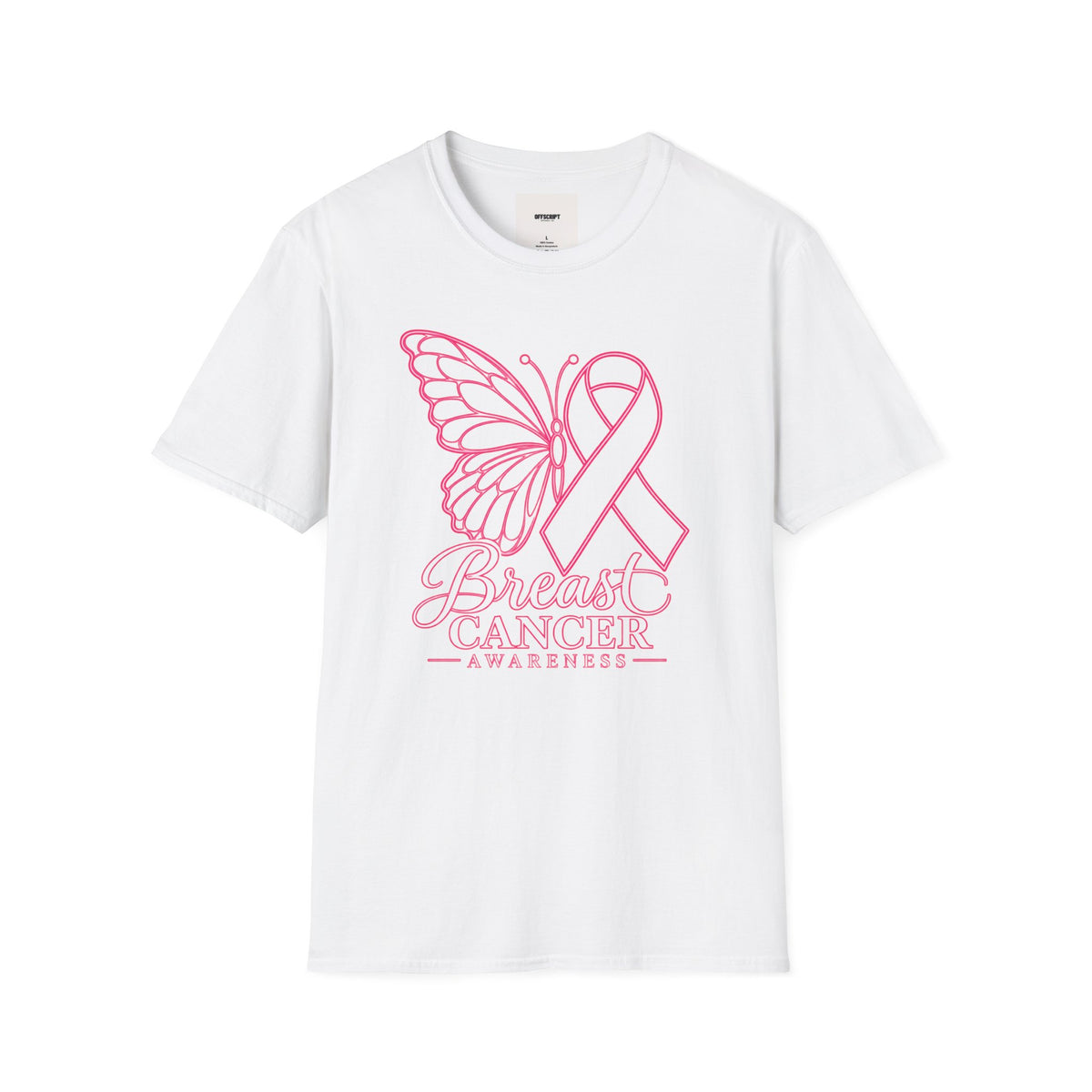 Breast Cancer Awareness Butterfly T-Shirt - Pink Ribbon Support Tee