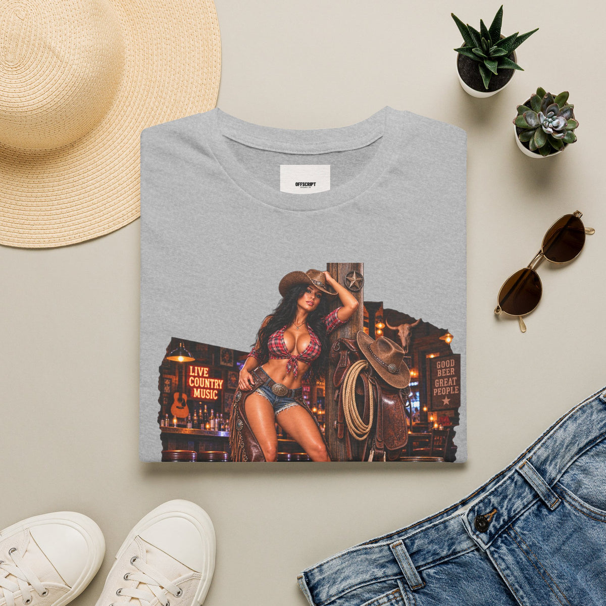 Honky Tonk Women T-Shirt — Retro Cowgirl Pinup Graphic Tee