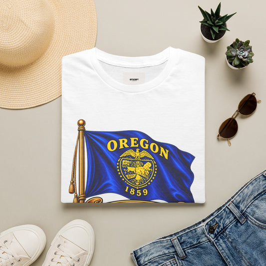 Oregon State Flag T-Shirt — 'Allis Volat Propria' Vintage Banner Tee