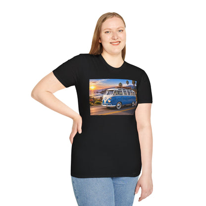 Vintage VW Bus T‑Shirt — Retro Surf Van Sunset Graphic Tee