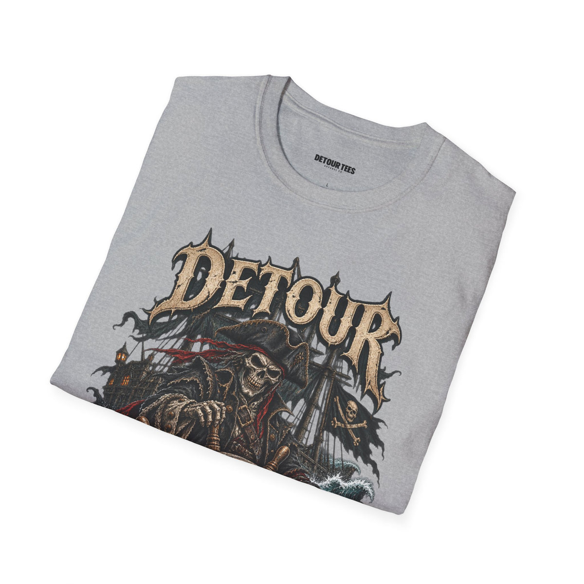 Detour Skull T-Shirt — "Take the Long Way" Vintage Biker Graphic Tee