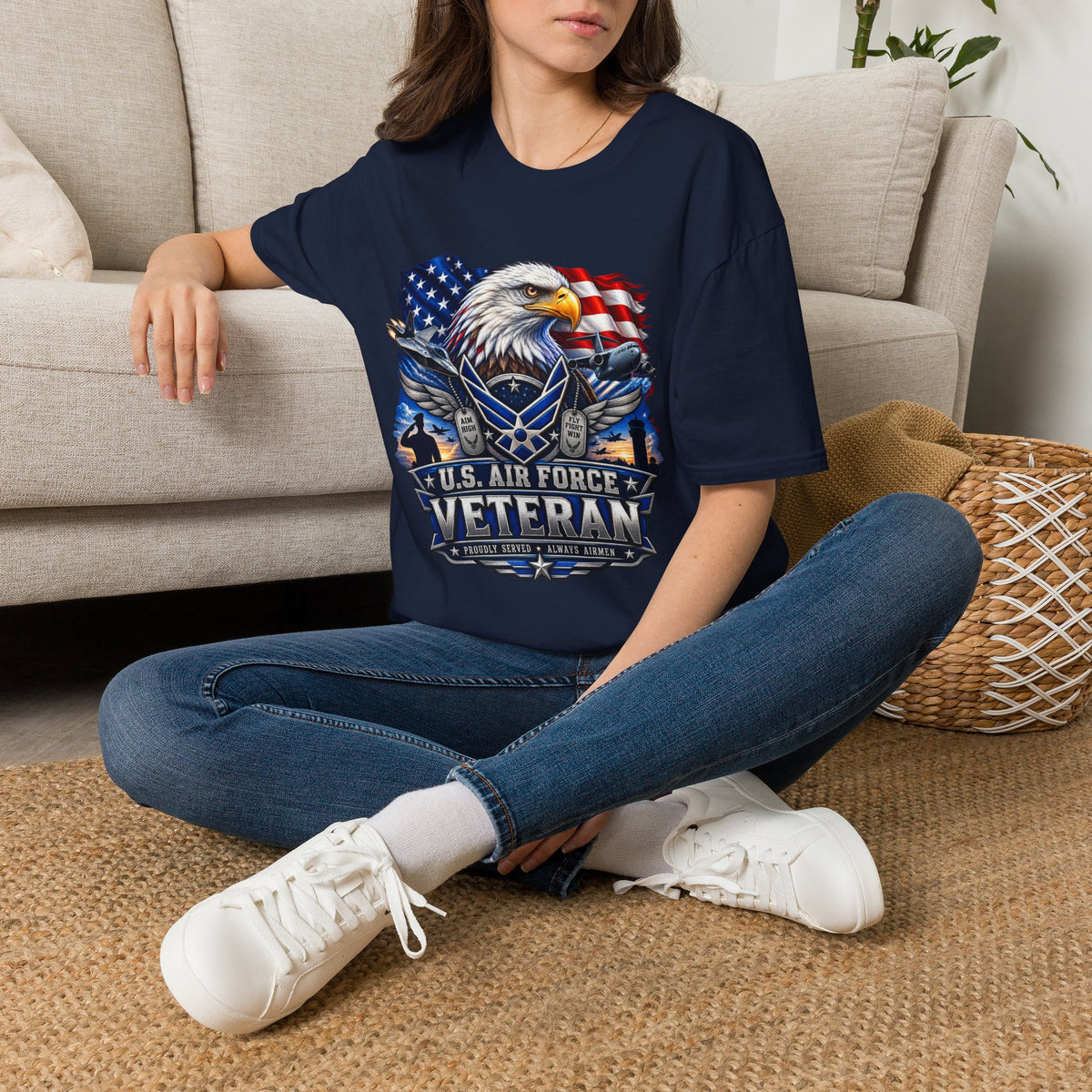 Air Force Veteran Eagle T‑Shirt — U.S. Flag Military Tribute