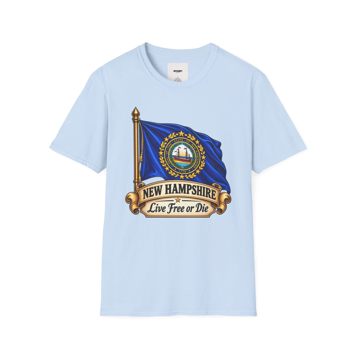 New Hampshire Flag T-Shirt — "Live Free or Die" State Pride Tee
