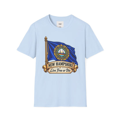 New Hampshire Flag T-Shirt — "Live Free or Die" State Pride Tee