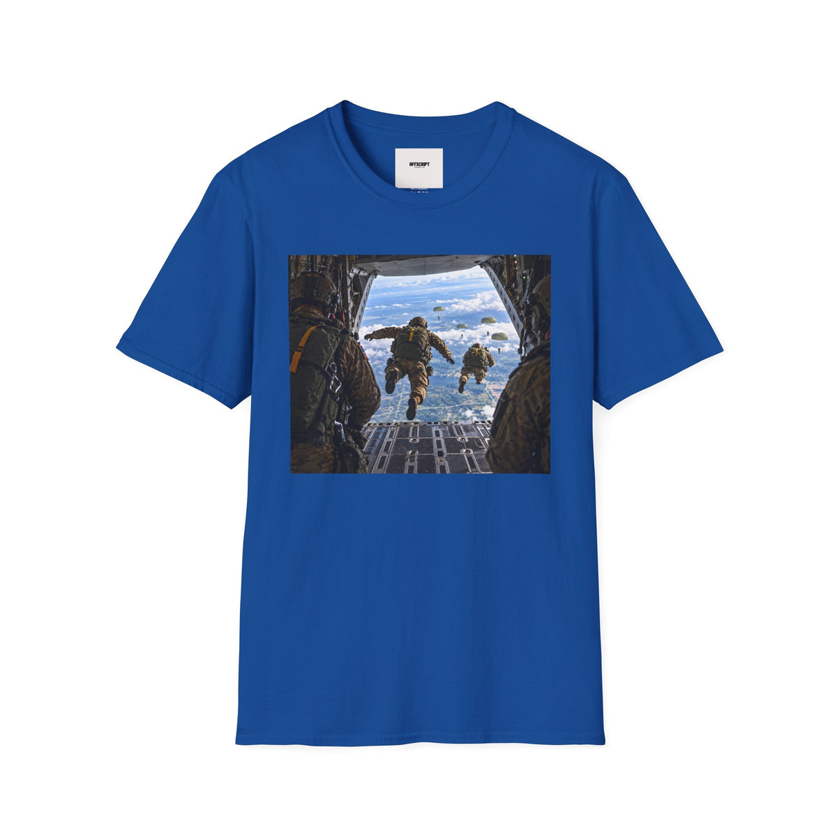 Parachute Jump Soldiers T-Shirt — Military Airborne Jump Photo Tee