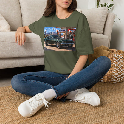 Classic Mustang Gas Station Tee — Retro Muscle Car T-Shirt