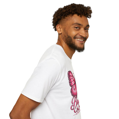 Pink Ribbon Butterfly Breast Cancer Awareness T-Shirt | Support Ribbon Tee