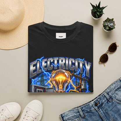 Electricity Graphic T-Shirt — Vintage Lightbulb Power Design