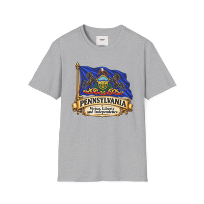 Pennsylvania Flag T‑Shirt — Vintage State Crest Tee