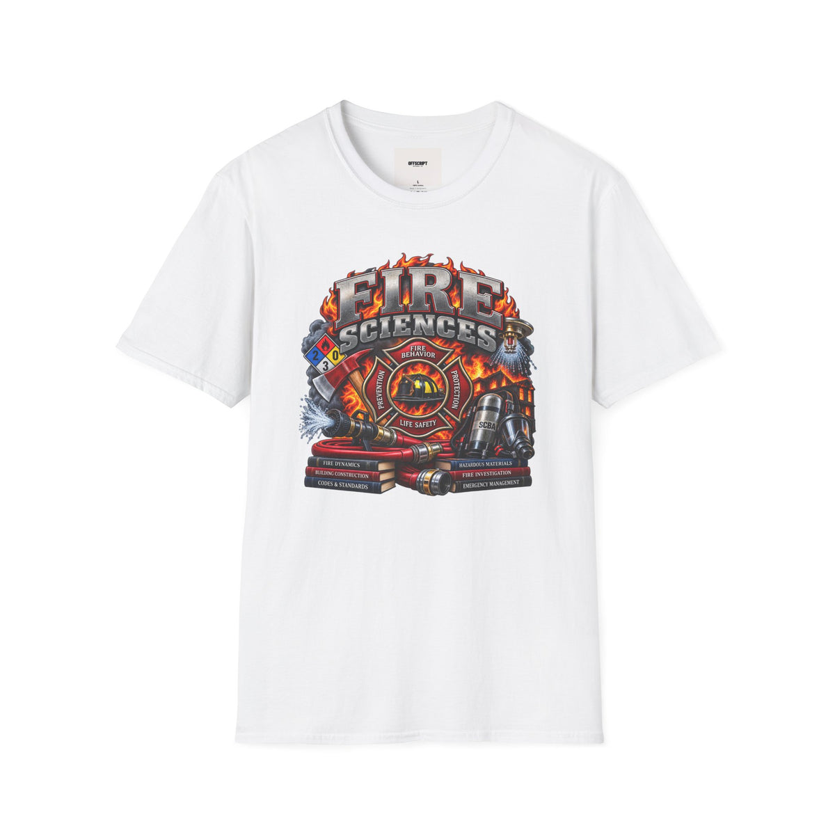 Fire Sciences T-Shirt — Firefighter Department Badge Graphic Tee