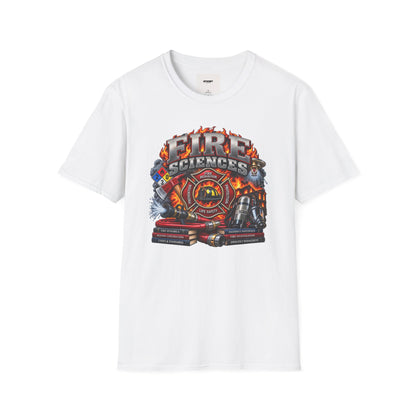 Fire Sciences T-Shirt — Firefighter Department Badge Graphic Tee