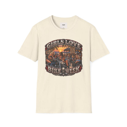 Girls Love Bike Week T-Shirt — Biker Bar Sunset Graphic Tee