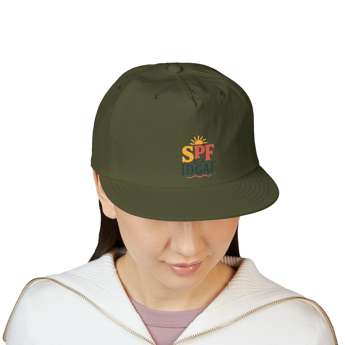 SPF IDGAF Surf Cap | Retro Sun Typography Hat