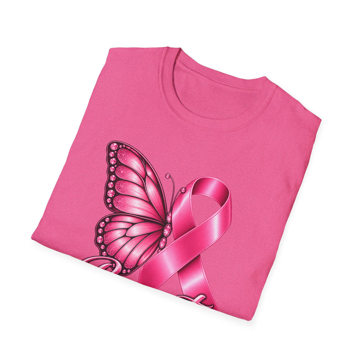 Pink Ribbon Butterfly Breast Cancer Awareness T-Shirt | Support Ribbon Tee