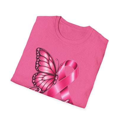 Pink Ribbon Butterfly Breast Cancer Awareness T-Shirt | Support Ribbon Tee