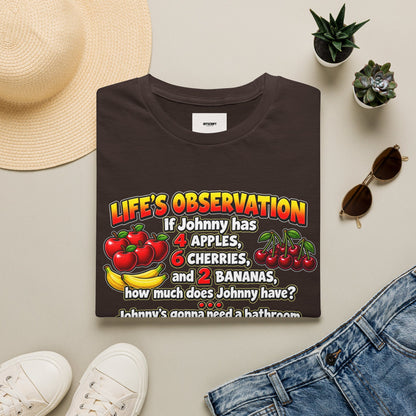 Life’s Observation Fruit Puzzle T-Shirt — Funny Johnny Math Joke Tee