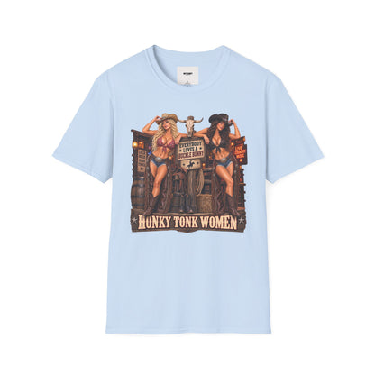 Cowgirl Pinup T-Shirt — "Bunny Tonk Women" Western Graphic Tee
