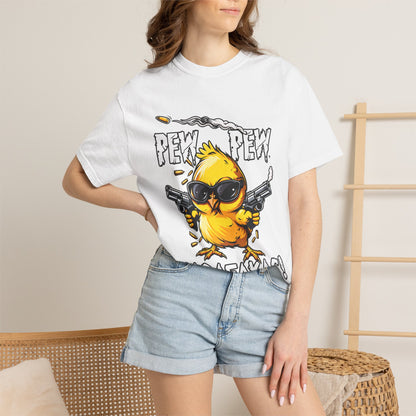 Pew Pew Madafakas Funny Duck Graphic T-Shirt