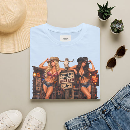 Cowgirl Pinup T-Shirt — "Bunny Tonk Women" Western Graphic Tee