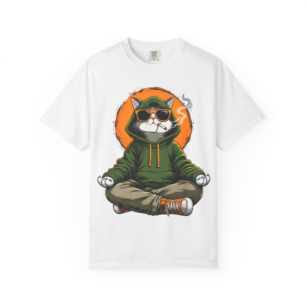 Meditating Cat in Sunglasses T-Shirt