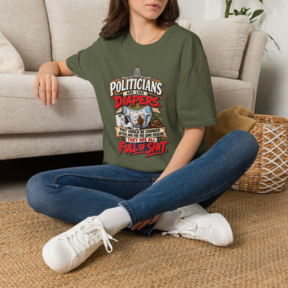 T-Shirt — 'Politicians Are Like Diapers' Funny Political Graphic Tee