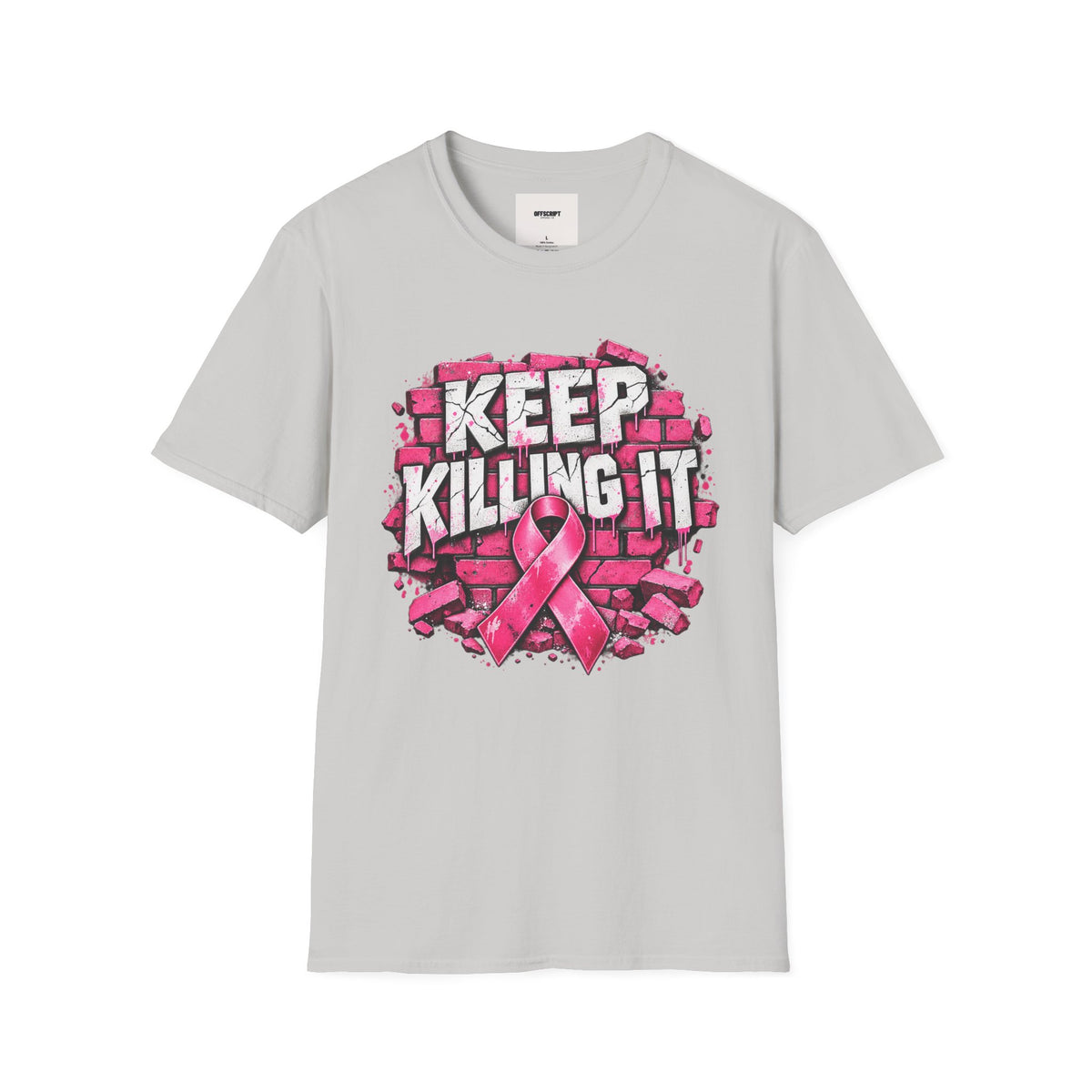 Keep Killing It pink ribbon T-Shirt | Breast Cancer Awareness, Motivational Graphic