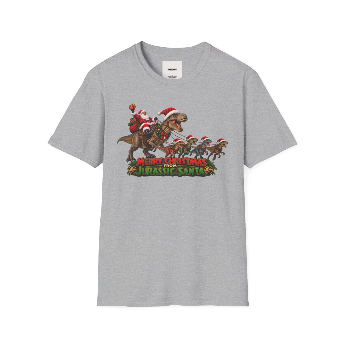 Christmas Dinosaur T-Shirt — “Merry Christmas from Jurassic Santa” Holiday Tee