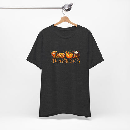 Thankful Harvest Tee — Thanksgiving Pumpkin & Pie Fall Shirt